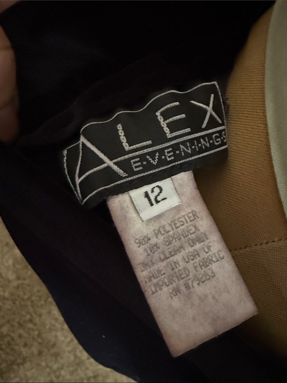 Vintage Alex Evenings Black Velvet Maxi Skirt Size 12 Button Front - Picture 3 of 4